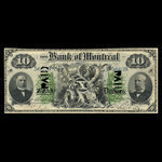 Canada, Banque de Montréal, 10 dollars <br /> 2 janvier 1882