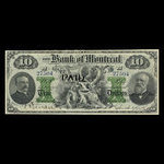 Canada, Banque de Montréal, 10 dollars <br /> 2 janvier 1888