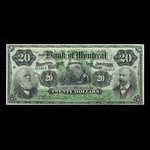 Canada, Banque de Montréal, 20 dollars <br /> 2 janvier 1895