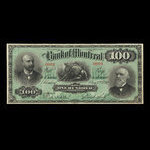 Canada, Banque de Montréal, 100 dollars <br /> 2 janvier 1892