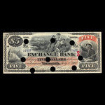 Canada, Exchange Bank of Yarmouth, 5 dollars <br /> 1 juillet 1900