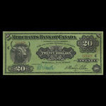 Canada, Merchants Bank of Canada (The), 20 dollars <br /> 1 juin 1907