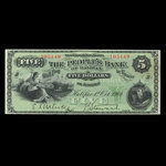 Canada, People's Bank of Halifax, 5 dollars <br /> 1 octobre 1901
