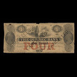Canada, Banque de Québec, 4 dollars <br /> 1 novembre 1852
