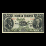 Canada, Banque de Montréal, 50 dollars <br /> 2 janvier 1923