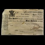 Canada, Army Bill Office, 4 dollars <br /> mai 1813