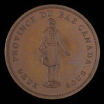 Canada, Banque de Québec, 1 penny <br /> 1837