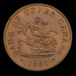 Canada, Bank of Upper Canada (York), 1/2 penny : 1852