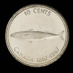 Canada, Élisabeth II, 10 cents <br /> 1967