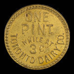 Canada, Toronto Dairy Co., 1 chopine de lait <br /> 1895