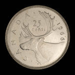 Canada, Élisabeth II, 25 cents <br /> 1966