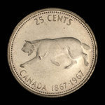Canada, Élisabeth II, 25 cents <br /> 1967