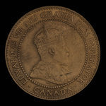 Canada, Édouard VII, 1 cent <br /> 1909