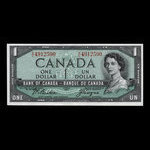 Canada, Banque du Canada, 1 dollar <br /> 1954