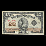 Canada, Dominion du Canada, 25 cents <br /> 2 juillet 1923