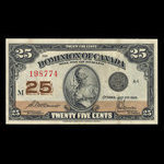 Canada, Dominion du Canada, 25 cents <br /> 2 juillet 1923