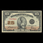 Canada, Dominion du Canada, 25 cents <br /> 2 juillet 1923