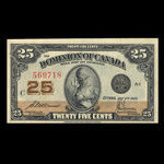 Canada, Dominion du Canada, 25 cents <br /> 2 juillet 1923