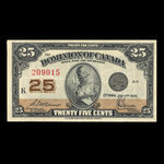 Canada, Dominion du Canada, 25 cents <br /> 2 juillet 1923