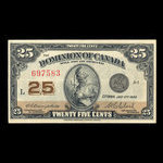 Canada, Dominion du Canada, 25 cents <br /> 2 juillet 1923