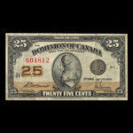 Canada, Dominion du Canada, 25 cents <br /> 2 juillet 1923