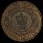 Canada, Province de la Nouvelle-Écosse, 1 cent <br /> 1861