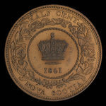 Canada, Province de la Nouvelle-Écosse, 1/2 cent <br /> 1861