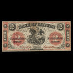 Canada, Bank of Clifton, 2 dollars <br /> 1 septembre 1861