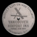 Canada, Vancouver Airport Inn, aucune dénomination <br /> 1971