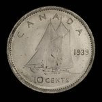 Canada, Georges VI, 10 cents <br /> 1939
