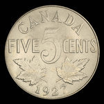Canada, Georges V, 5 cents <br /> 1927