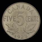 Canada, Georges V, 5 cents : 1928