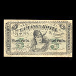 Canada, Yamaska Hotel, 1 consommation, 5 cents <br /> 25 septembre 1885