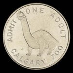 Canada, Calgary Zoo, 1 admission, adulte <br /> 1968