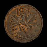 Canada, Georges VI, 1 cent <br /> 1943