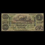 Canada, Ontario Bank, 1 dollar <br /> 15 août 1861
