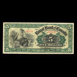 Canada, Banque Royale du Canada, 5 dollars <br /> 2 janvier 1909