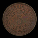 Canada, Gesangverein Teutonia, 5 cents <br /> 1888