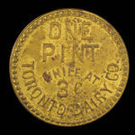 Canada, Toronto Dairy Co., 1 chopine de lait <br /> 1895