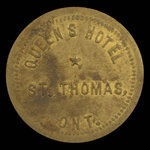 Canada, Queen's Hotel (St. Thomas), 5 cents <br /> 1895