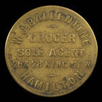 Canada, W.J. Ballentine, 1 verre, eau de St. Léon <br /> 1895
