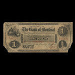 Canada, Banque de Montréal, 1 dollar <br /> 1 août 1856