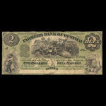 Canada, Farmers Bank of Rustico, 2 dollars <br /> 2 janvier 1872