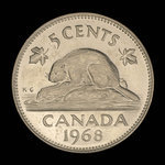 Canada, Élisabeth II, 5 cents <br /> 1968