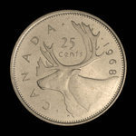 Canada, Élisabeth II, 25 cents <br /> 1968