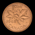 Canada, Élisabeth II, 1 cent <br /> 1968