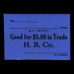Canada, Compagnie de la Baie d'Hudson, 5 dollars <br /> 1927