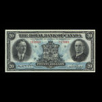 Canada, Banque Royale du Canada, 20 dollars <br /> 3 janvier 1927