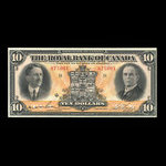 Canada, Banque Royale du Canada, 10 dollars <br /> 3 janvier 1927