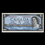 Canada, Banque du Canada, 5 dollars <br /> 1954